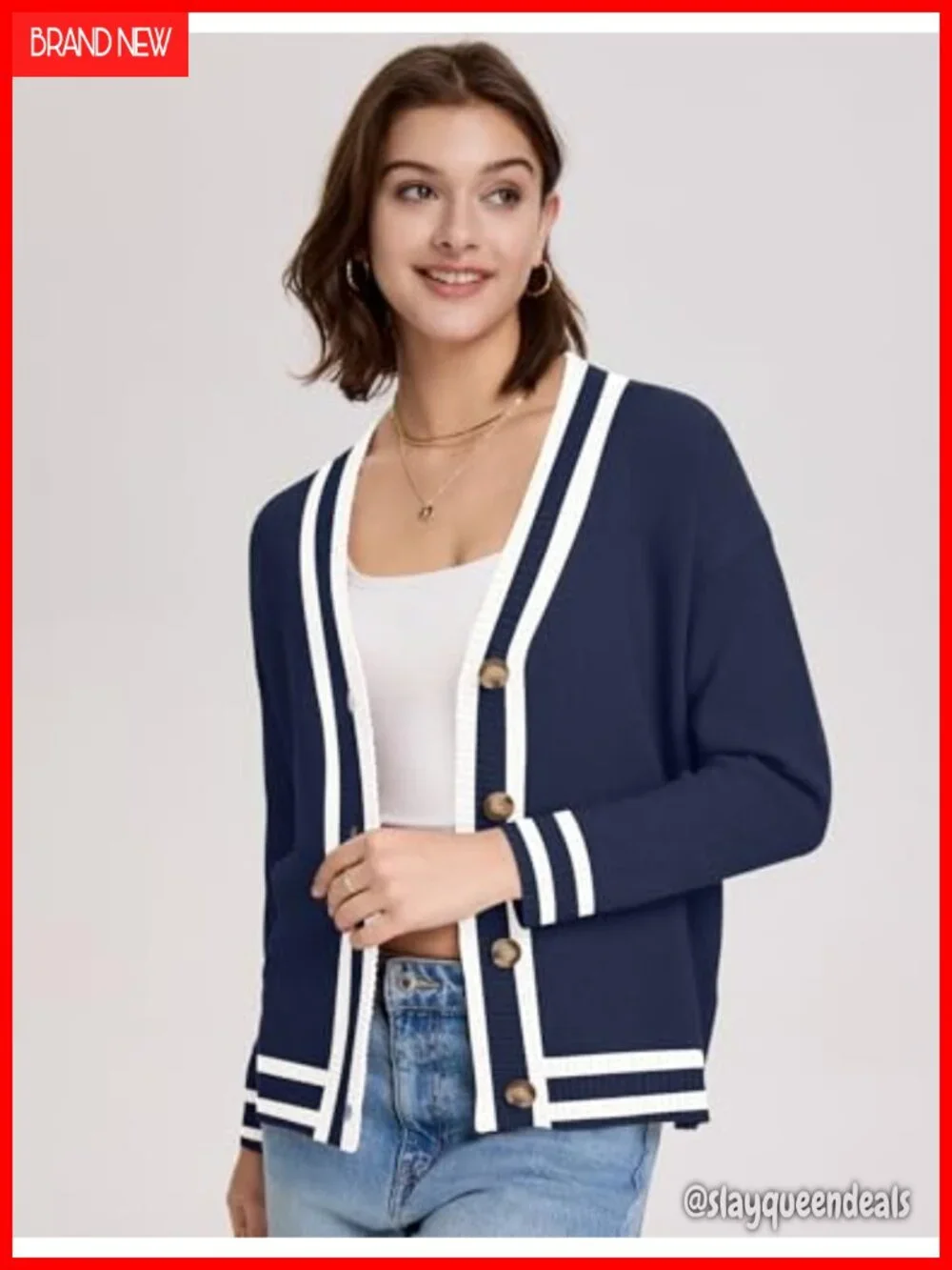 Women's Button Down Cardigan Sweater Long Sleeve Open Front Soft Knit Coat
